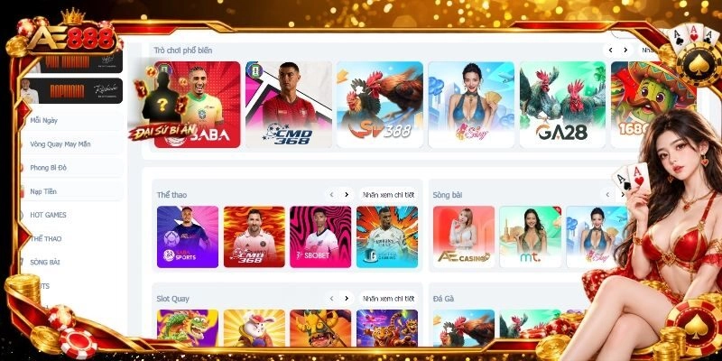 Danh sách game đổi thưởng tại AE888